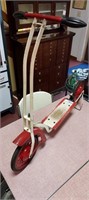 1930's Flared Red White Kick Scooter Toy