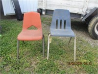 2 PLASTIC SCHOOL CHAIRS