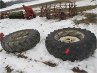 (2) Ford 8600 Power Adjust Wheels & Rims 1238