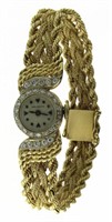 14kt Gold Vintage Valdean Lady Diamond Watch
