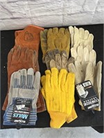 Selection of Work Gloves, Some Leather, 2 Unused w