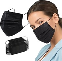 Borje Disposable Face Mask, 100 PCS Black Masks,