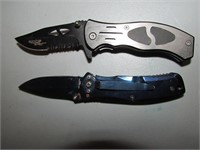 Two Unique Folding Knives Metallic Blue &