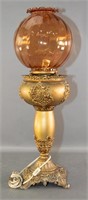 Electrified Gilt Metal "Banquet' Oil Lamp