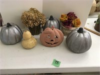 fall decor, painted ceramic pumpkins
