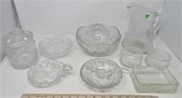 Lot of clear glassware items