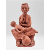 African Mythology Pottery Sculpture Mother & Chil