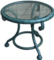 Glass Top Outdoor Side Table