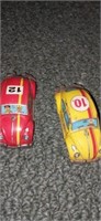 Two tin vw Beatles made in Japan hindoh 3in