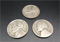 Silver War Time Nickles ('42,'44,'45)