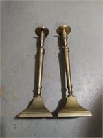 Pair Vintage Brass Candle Stick Holder - 17"