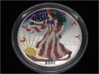 2001 UNC Colorized American Silver Eagle
