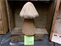hand carved wooden mushroom