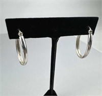 925 Silver Oval Hoop Earrings