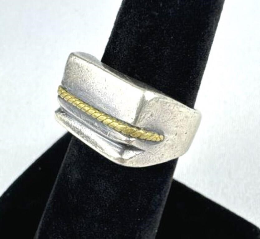 925 Silver Rope Accent Band Ring