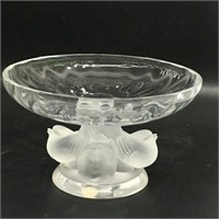 Lalique France Figural Bird Footed Compote