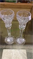 Pair of Marquis Waterford crystal tall stem