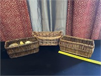 3 Decorative Wicker Baskets