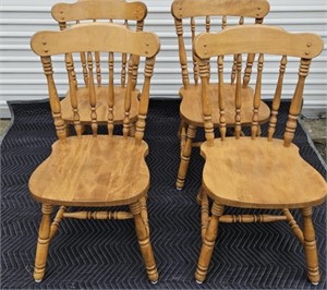 Four (4) wooden dining chairs