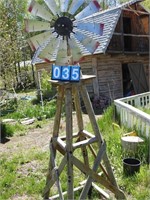 Rustic 8ft Wood Windmill