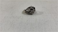 Vintage Sterling Silver Leaf Design Ring