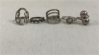 5 Sterling Silver Modernist Rings