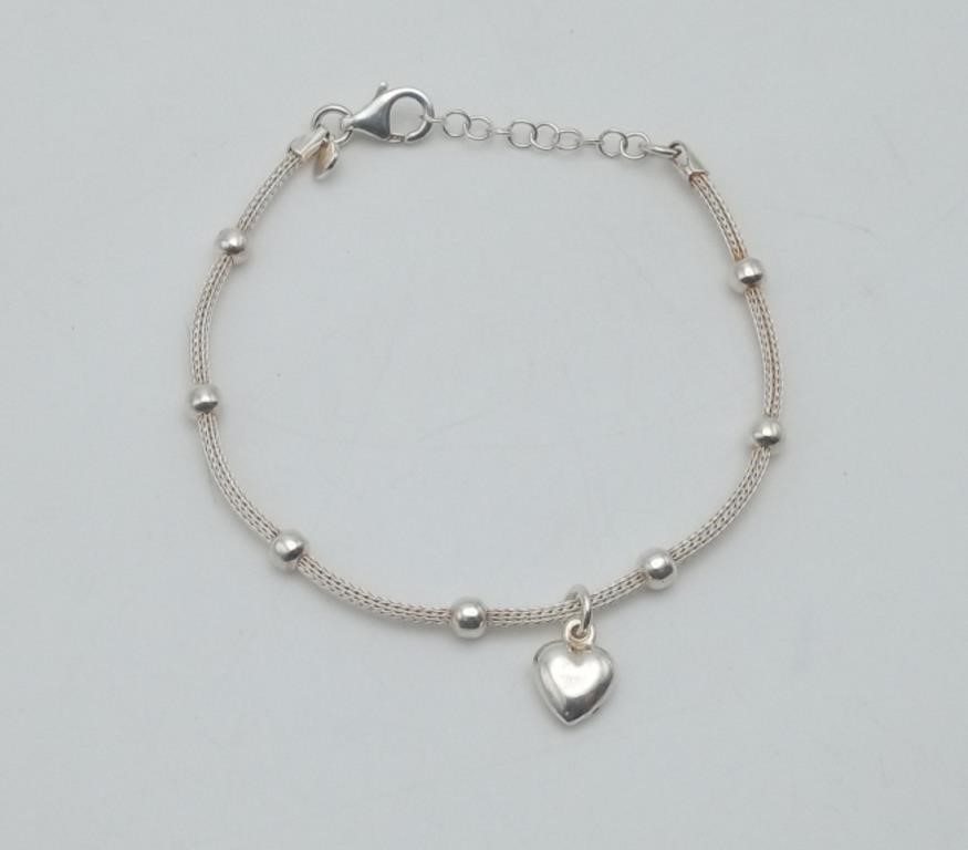 Sterling Silver Heart Beaded bracelet