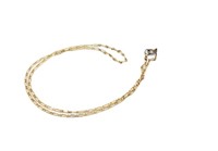 9ct Yellow gold flat figrao chain