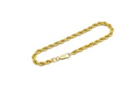High carat gold rope chain bracelet