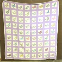 Butterfly Applique Hand Stitched Quilt