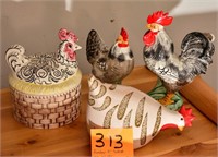 Mixed adorable roosters/hens - set of 4