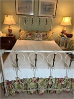 Antique Cast Iron Full Bed Converted to Queen