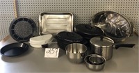 ROAST PANS / STAINLESS BOWLS / POT W LID/PIE PLATE