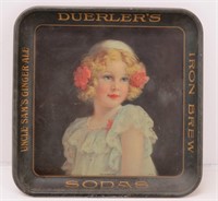 1909 Original DUERLER'S Sodas, "Sunshine" Tray