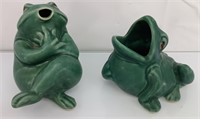 2 Ceramic frogs