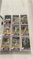 Nolan Ryan cards 9 sheets, 1991 fleer baseball
