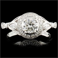 18K Gold 0.82ctw Diamond Ring