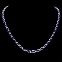 `14k Gold 30.00ct Sapphire & 1.00ct Diamond Neckla