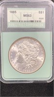 1885 NTC MS63 Silver Morgan Dollar