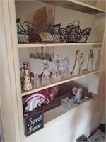Three Shelf Lots of Figures, Baskets and More-