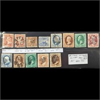 Lot Of 13 Early USA General Issue Stamps,1864-1873