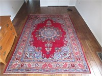 HAND KNOTTED WOOL AREA RUG 6' 8" X 9' 8"