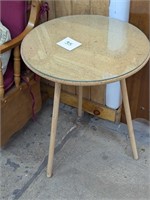 Wooden Table with Glass Top - 20"
