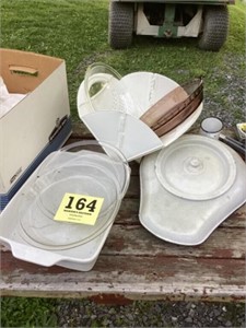 Vintage enamel urinal
Pyrex pie plates
Dish