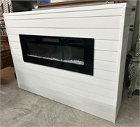 Modern Electric Fireplace within Wall Ship lap