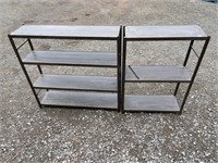 TWO VINTAGE METAL SHELVING