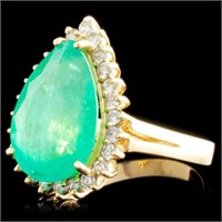 5.14ct Emerald & 0.53ctw Diam Ring 14K Gold