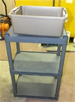 3 TIER PLASTIC SHELF UNIT & STERILITE BIN