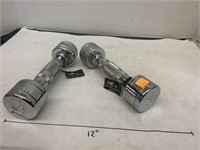 2 Chromed Dumbbells