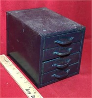 Small 4-Drawer Metal File w/ Contents